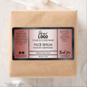 Étiquette Sérum d'huile rose Gold et Black Shine Effet (En situation)