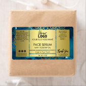 Étiquette Sérum D'Or Et De Face Bleue (En situation)