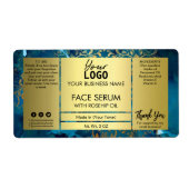 Étiquette Sérum D'Or Et De Face Bleue (Devant)