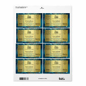 Étiquette Sérum D'Or Et De Face Bleue (Feuille entière)