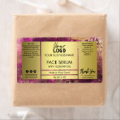 Étiquette Sérum Face De Conception D'Encre Violet Et Or (En situation)