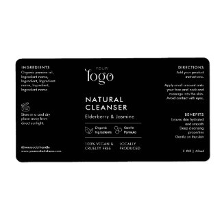 Étiquette Sérum Logo Minimaliste Flacon Cosmo 2OZ Compte-Gou
