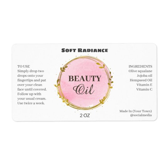 Étiquette sérum moderne (Devant)