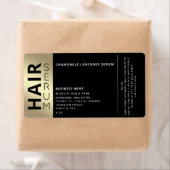 Étiquette Sérum professionnel minimaliste en or noir (En situation)