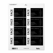 Étiquette Sérum professionnel minimaliste noir (Feuille entière)