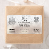 Étiquette Sérum Rose Professionnel Or Et Marbre Face (En situation)