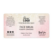 Étiquette Sérum Visage Rose Shimmer (Devant)