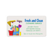 Étiquette Service de ménage de nettoyage moderne Retour (Devant)