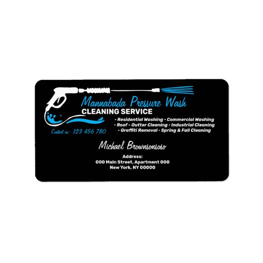 Étiquette Service de nettoyage de l'alimentation de lavage à (Devant)