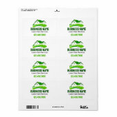 Étiquette Service de Tonte de Pelouse Logo Vert Blanc (Feuille entière)