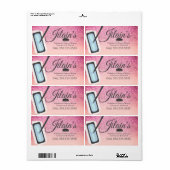 Étiquette Services de nettoyage Mop Bulles Paillettes (Feuille entière)