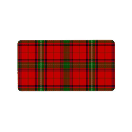 Étiquette Seton tartan rouge vert plaid (Devant)