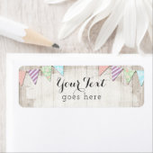 Étiquette Shabby Chic Country Bunting sur bois peint rustiqu (En situation)