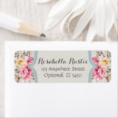 Étiquette Shabby Chic Floral Rustic Wood Retourner Adresse (En situation)