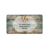Étiquette Shabby Chic Pastel Wood Adresse du Mariage (Devant)