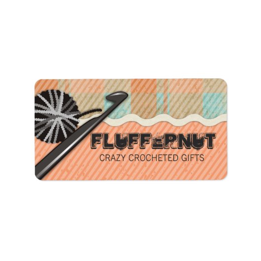 Étiquette Shabby chic tricot crochet boule de fil plaid (Devant)