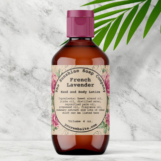 Étiquette Shabby Chic Vintage Floral Soap Cosmetics label