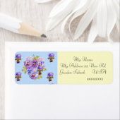 Étiquette Shabby Chic Viola Flower Retourner l'adresse Étiqu (En situation)