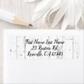 Étiquette Shabby Chic White Wood Rustic Farmhouse (En situation)