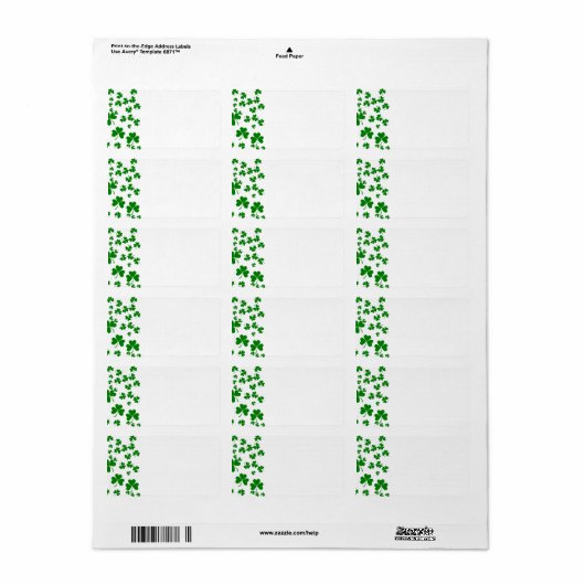 Étiquette Shamrock (Feuille entière)