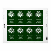 Étiquette Shamrock Celtic Knot (Feuille entière)