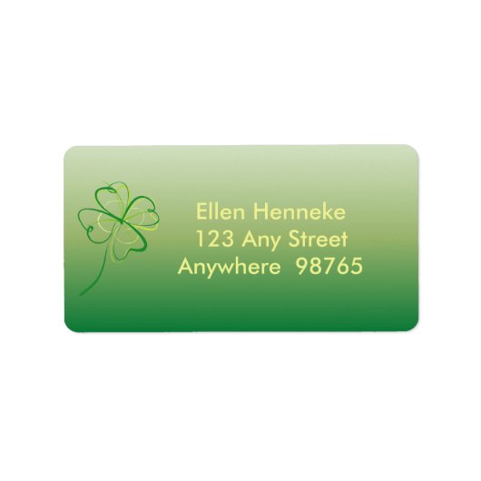 Étiquette Shamrock contemporain (Devant)