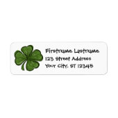 Étiquette Shamrock moderne avec adresse de retour (Devant)