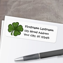 Shamrock moderne avec adresse de retour