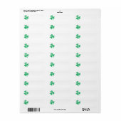 Étiquette Shamrock vert de la Saint-Patrick (Feuille entière)