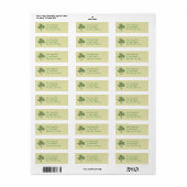 Étiquette Shamrock vert et or (Feuille entière)