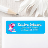 Étiquette Shark Ocean Girls N'importe quel âge Anniversaire (En situation)