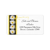 Étiquette Shasta Daisy Curly Ribbon Mariage Adresse de retou (Devant)