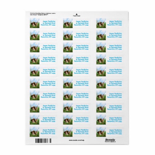 Étiquette Sheldon the Sheltie (Feuille entière)