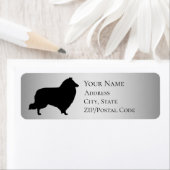 Étiquette Sheltie Silhouette Adresse de retour (En situation)