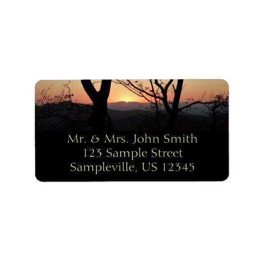 Étiquette Shenandoah Sunset National Park Paysage (Devant)