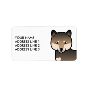 Étiquette Shiba Inu sésame Chien de dessin animé mignon & Te