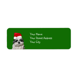 Étiquette Shih Tzu Noël