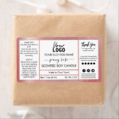 Étiquette Shimmer Rose Gold Ink Peony Scented Soy Candle (En situation)