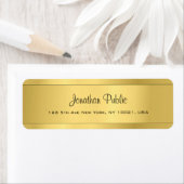 Étiquette Shiny Gold Modèle Modern Script Adresse de retour (En situation)
