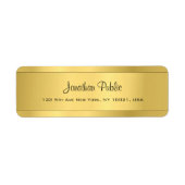Étiquette Shiny Gold Modèle Modern Script Adresse de retour (Devant)