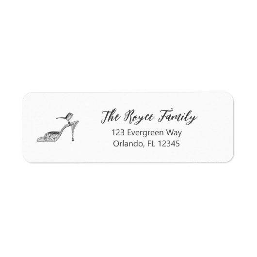 Étiquette Shoe High Heel Illustration Return Address Label (Devant)