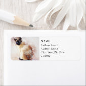 Étiquette Siamais | ABSTRAIT | Aquarelle (En situation)