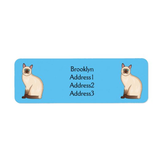 Étiquette Siamese cat cartoon (Devant)