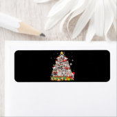 Étiquette Siberian husky christmas tree lights dog (En situation)