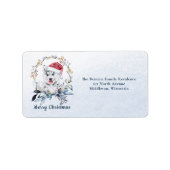 Étiquette Sibérie Husky Chien Gold Foliing Noël Party (Devant)