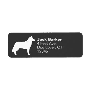 Étiquette Sibérie Husky Dog Silhouette Adresse de retour