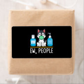 Étiquette Sibérien Husky Chien Masque Visage Sanitizer Main  (En situation)