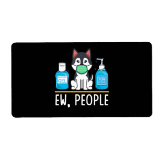 Étiquette Sibérien Husky Chien Masque Visage Sanitizer Main 