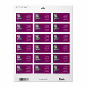 Étiquette Siège de régence en violet (Feuille entière)