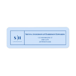 Étiquette SIENNA Modern Blue Wave RSVP Adresse de retour